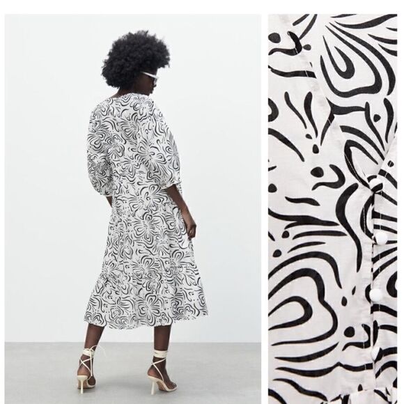 ZARA PRINTED TIERED DRESS - Picture 3 of 6